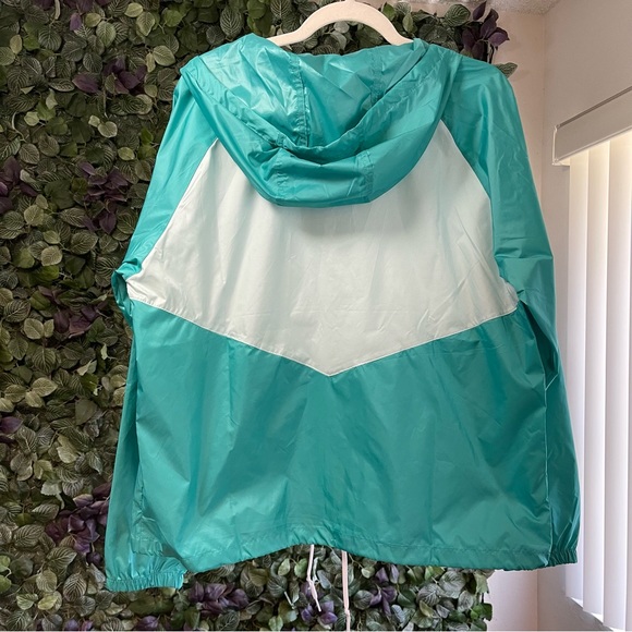 Columbia Women’s Lightweight Hooded Windbreaker Jacket Mint Till Blue size L - Picture 2 of 5